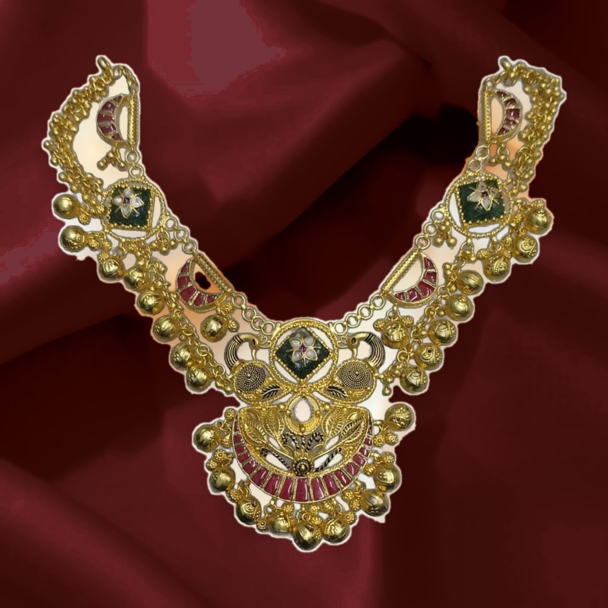 Temple Necklace Set — Necklace with matching earrings