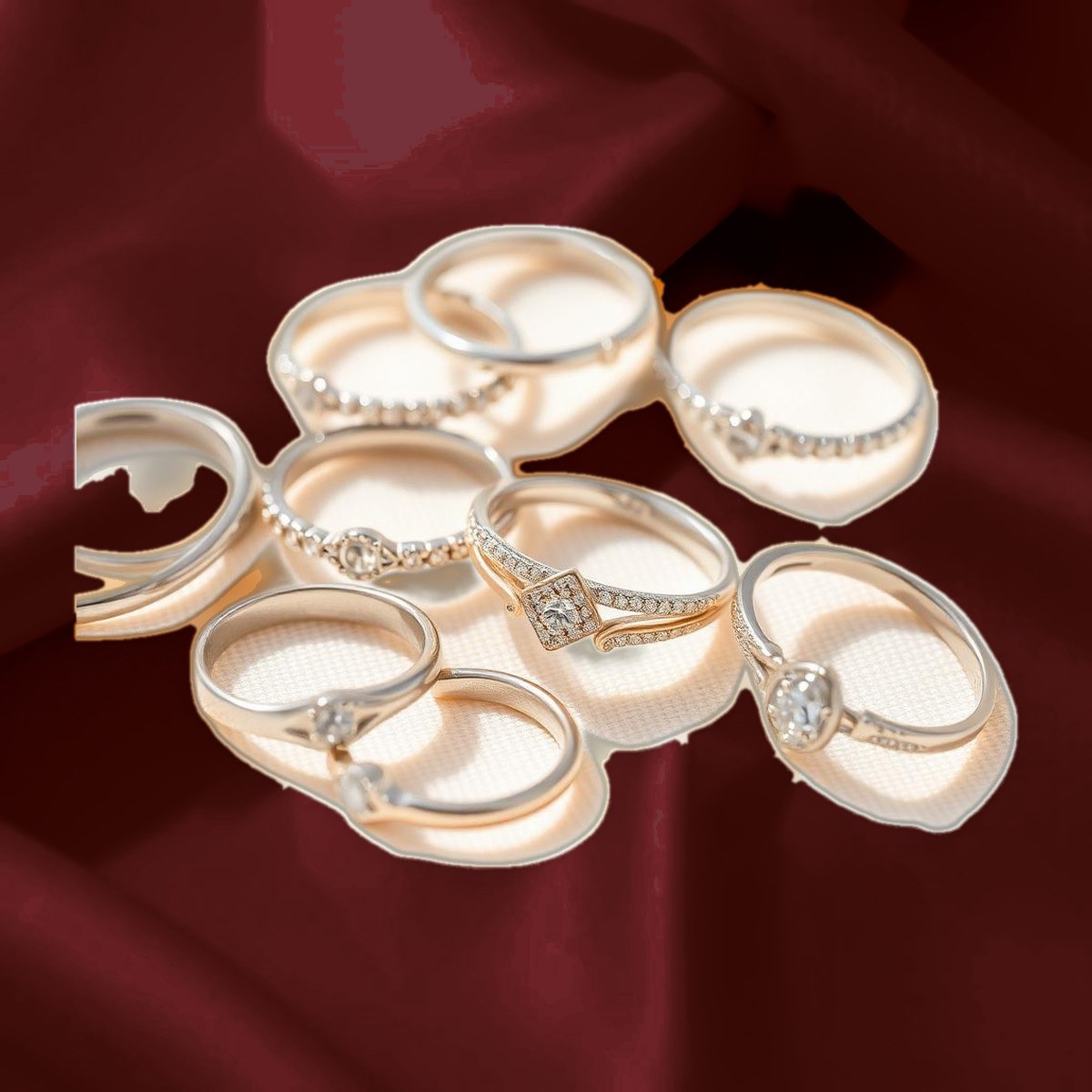Newly crafted silver rings